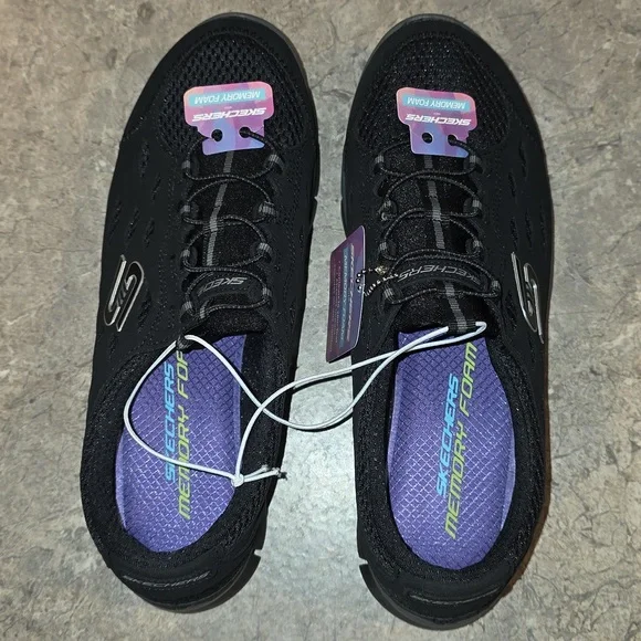 (J31) Skechers Women's Black Athletic Shoes Memory Foam Sz 8 - Picture 5 of 7